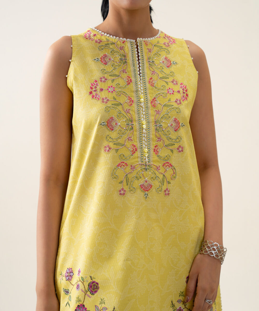 Women's Unstitched Blended Chiffon Printed Muted Olive Green 3 Piece Suit