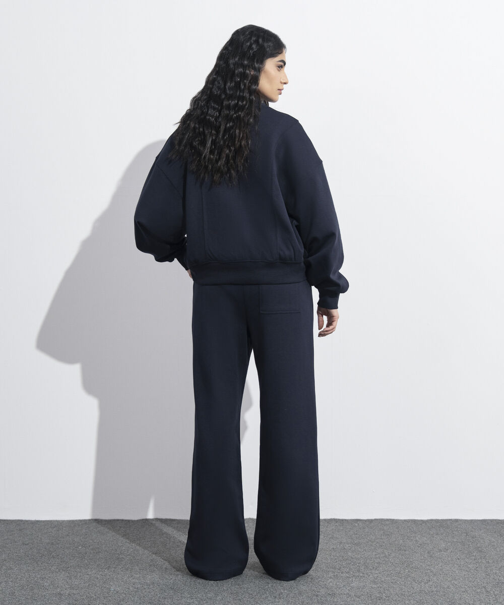 Women's Western Wear Blue Interlock Bomber Jacket