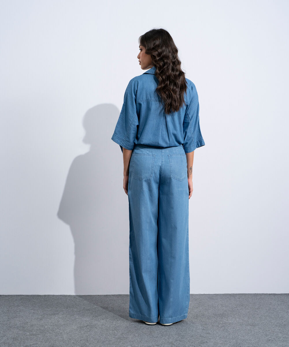 Women's Western Mid Blue Wash Light Weight Denim Trousers