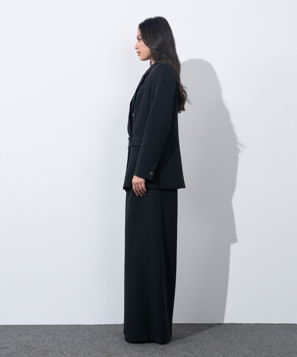 Women's Western Wear Black Loose Fit Double Breasted Blazer