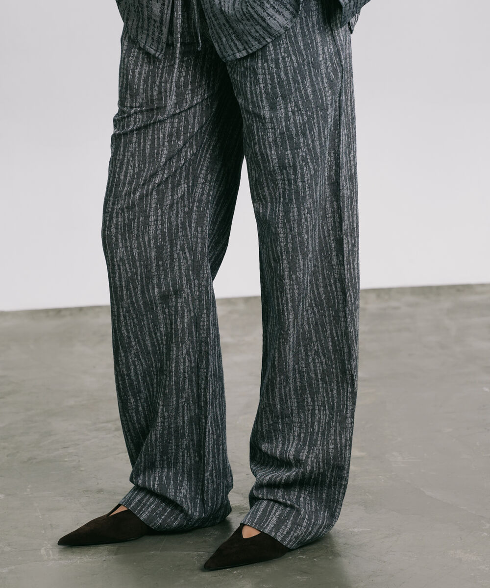 Women's Western Wear Blue Pull-On Jacquard Denim Trouser