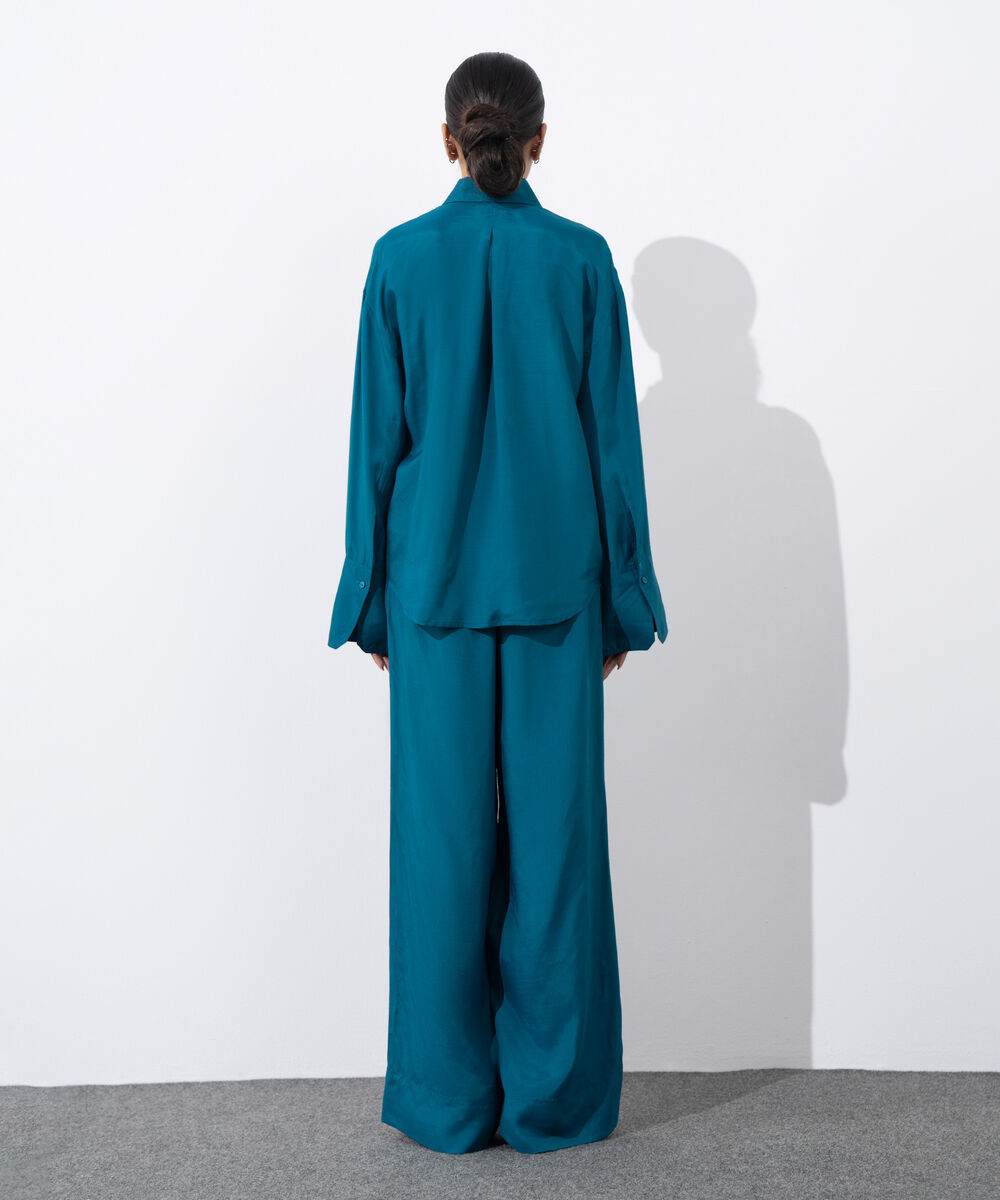 Women's Western Wear Zinc Button Through Shirt With Exaggerated Cuffs