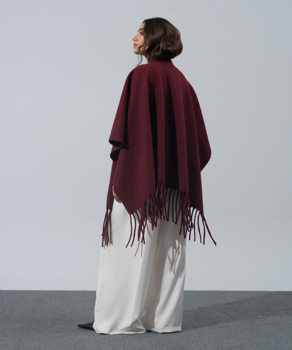 Women's Western Wear Merlot Polyester Cape Shawl
