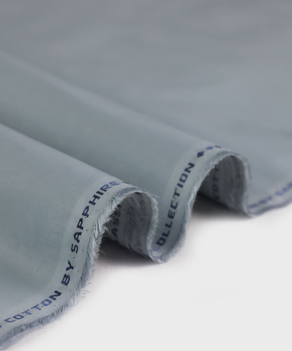 Men's Unstitched Fine Cotton Grey Full Suit Fabric