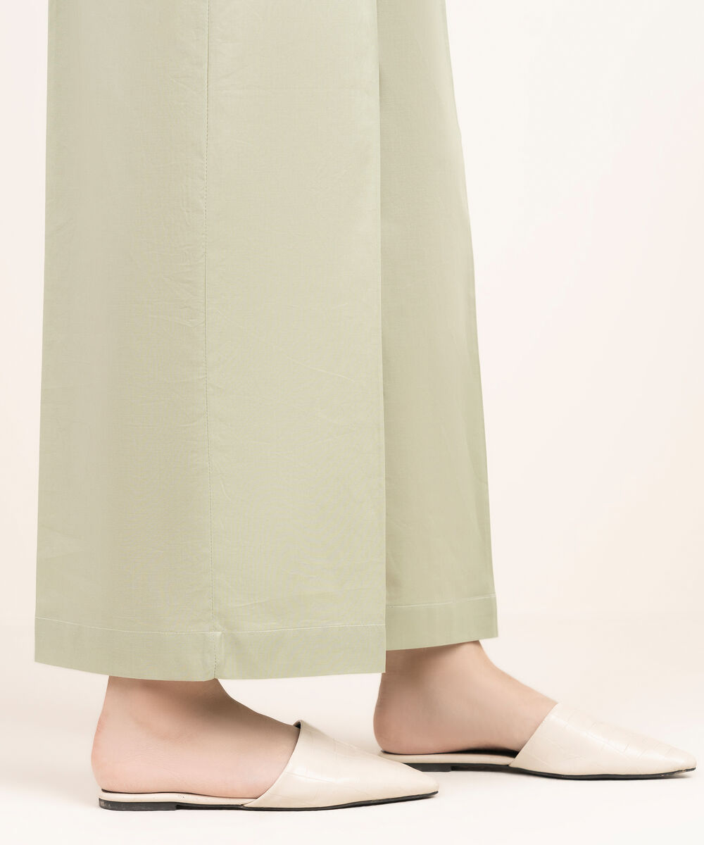 Women's RTW Cambric Solid Green Culottes