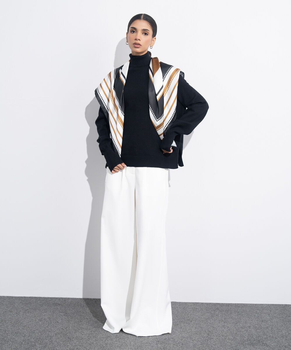 Women's Western Wear Multi Sqaure Silky Printed Scarf