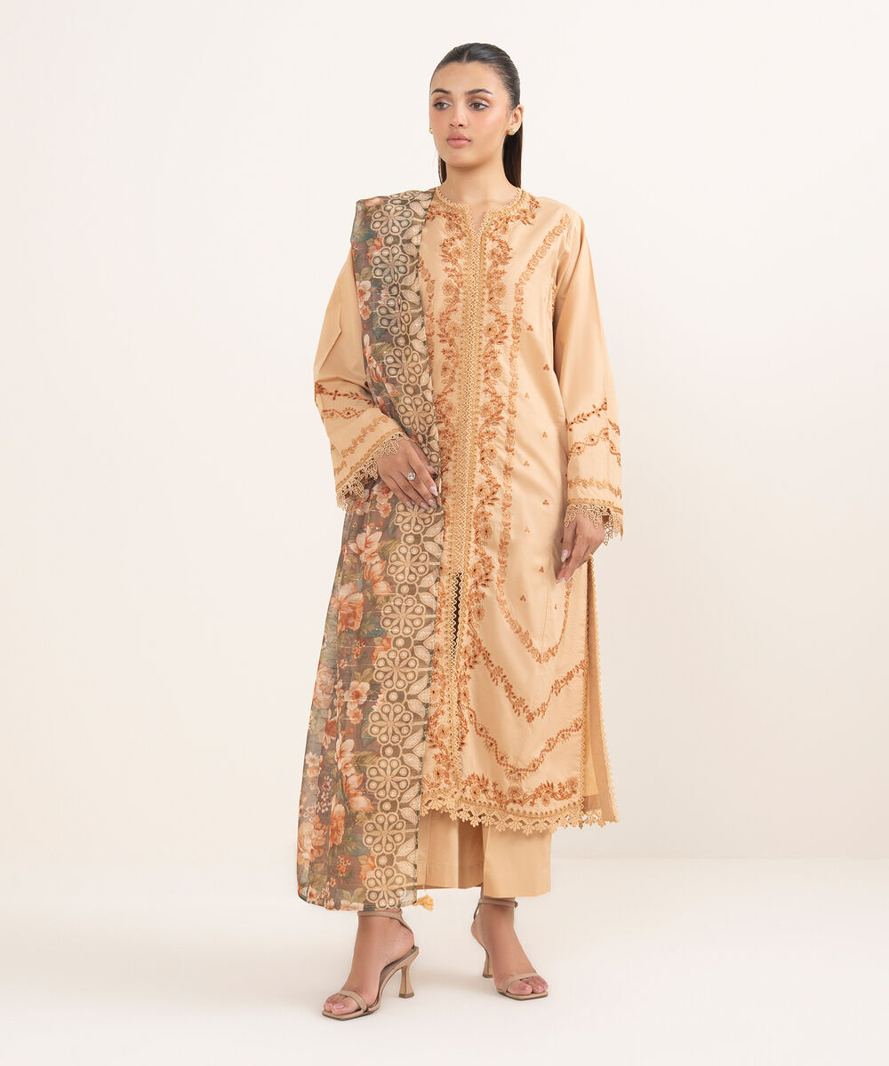 Women's RTW Manaar Brown Printed  Dupatta