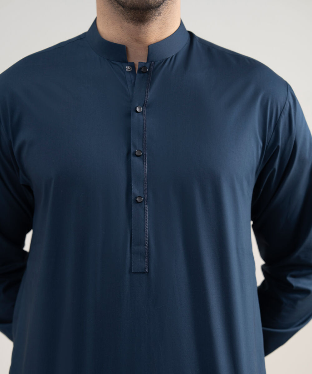 Men's Stitched Luxury Cotton Indigo Suit