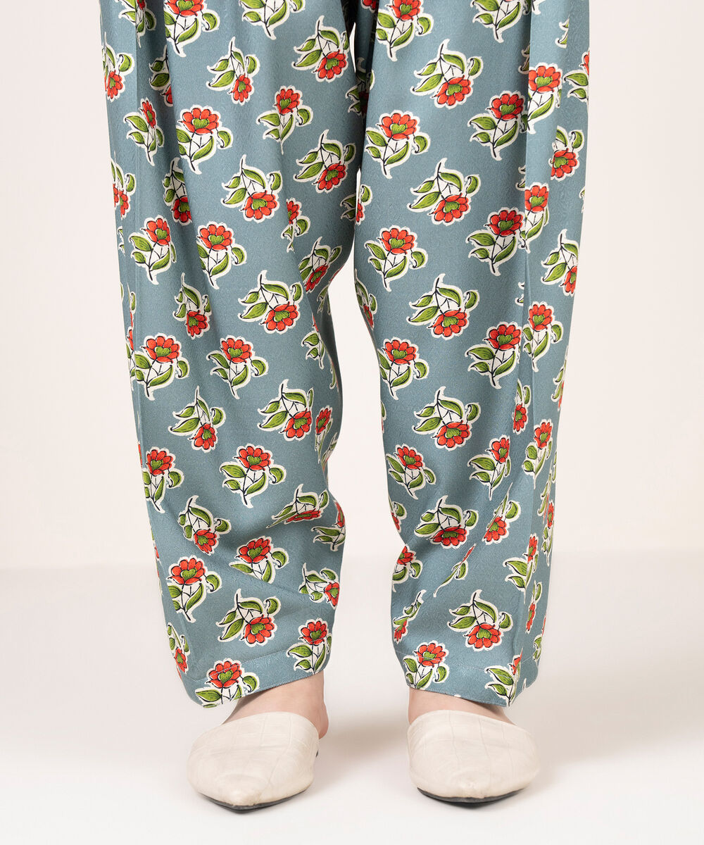 Women's RTW Dobby Printed Grey Shalwar