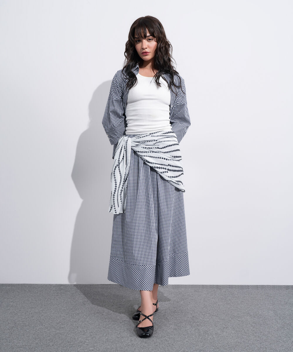 Women's Western White And Black Printed Rectangular Scarf