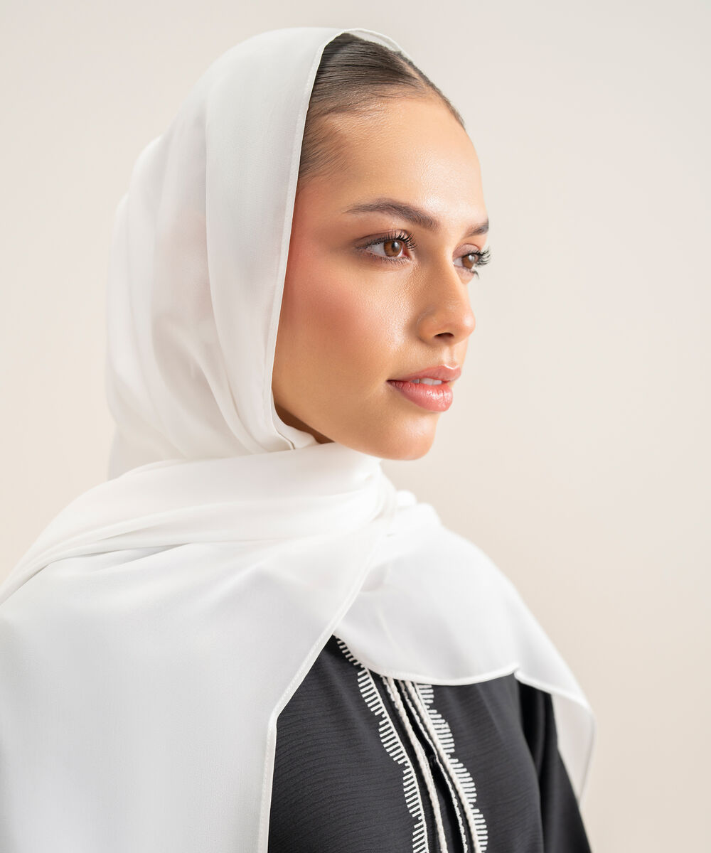 Women's White Basic Hijab