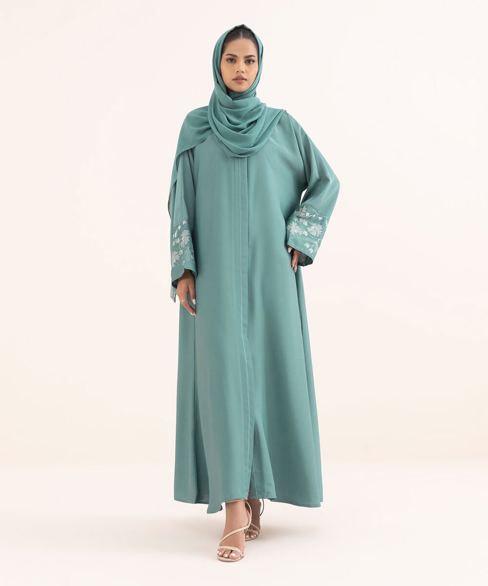 Women's Blue Nida Abaya Set