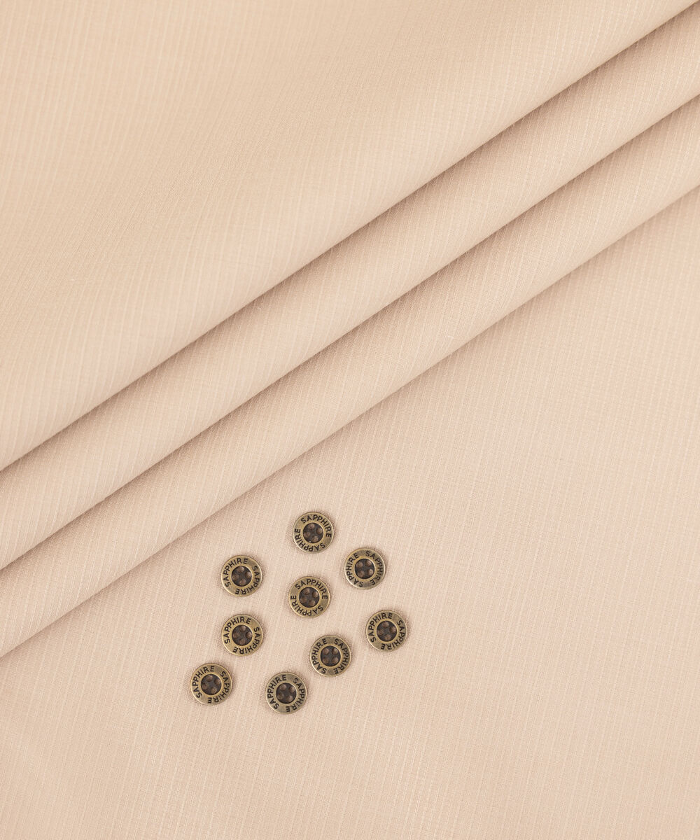 Men's Unstitched 2-Piece Premium Wash & Wear Dobby Light Khaki Suit