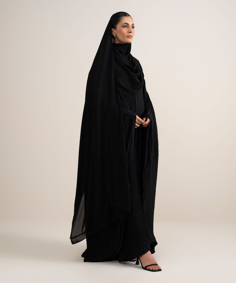 Women's Black Kaftan Abaya Set