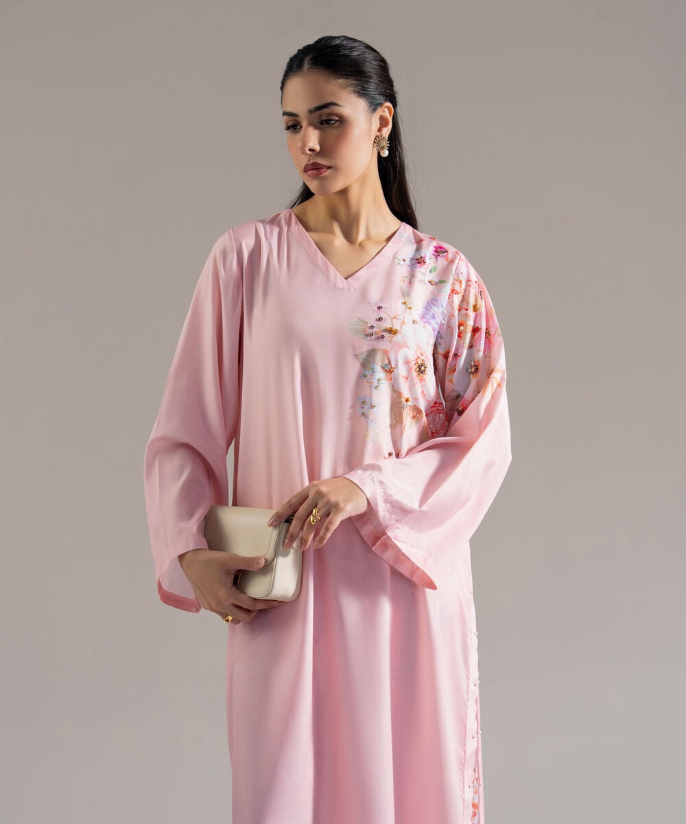 Women's RTW Printed Pink Blended Grip 2 Piece Suit