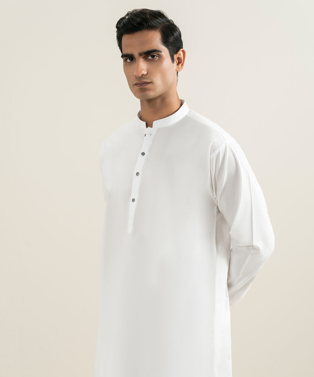 Men's Stitched Off White Kurta Shalwar