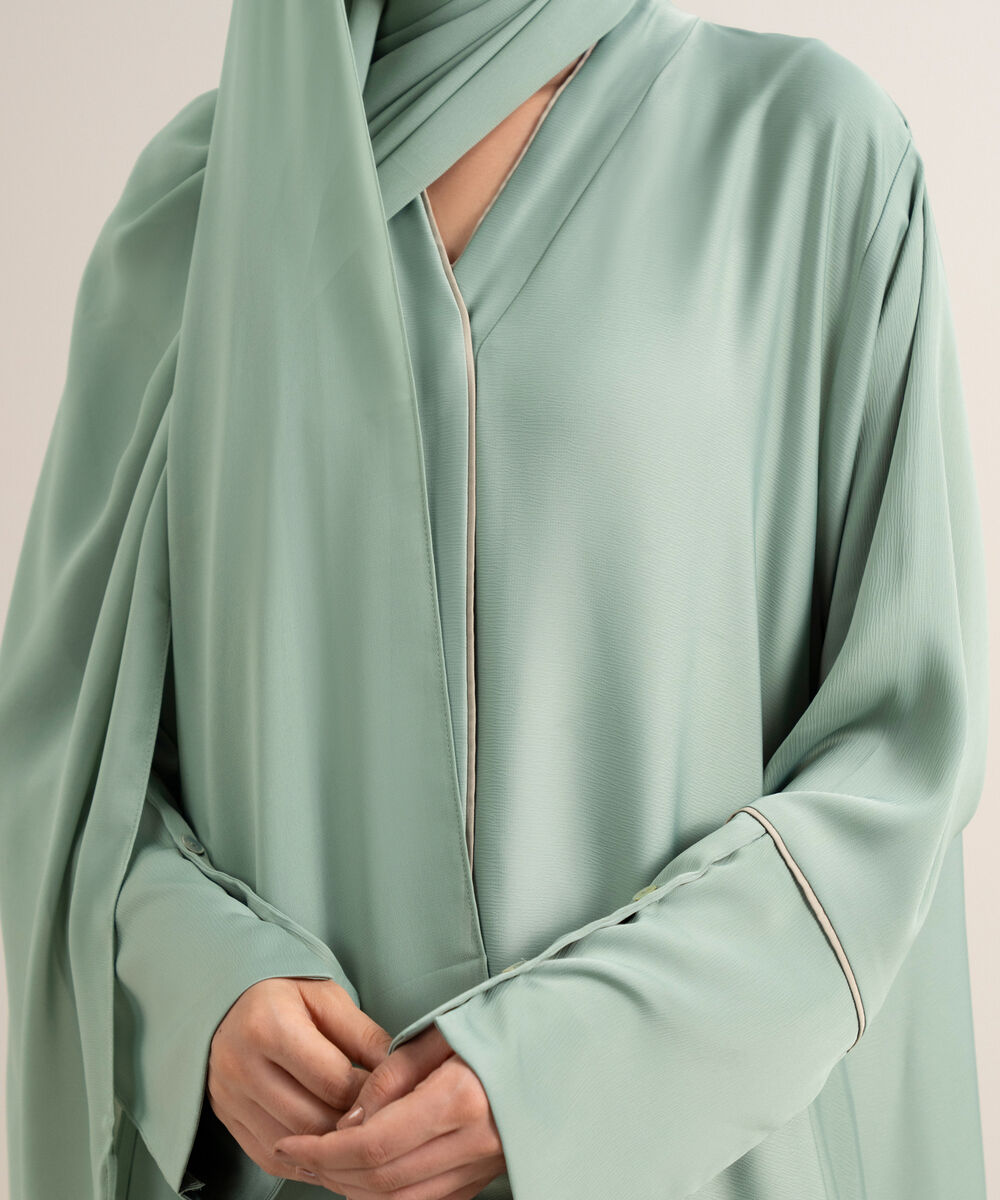 Women's green Regular Abaya Set