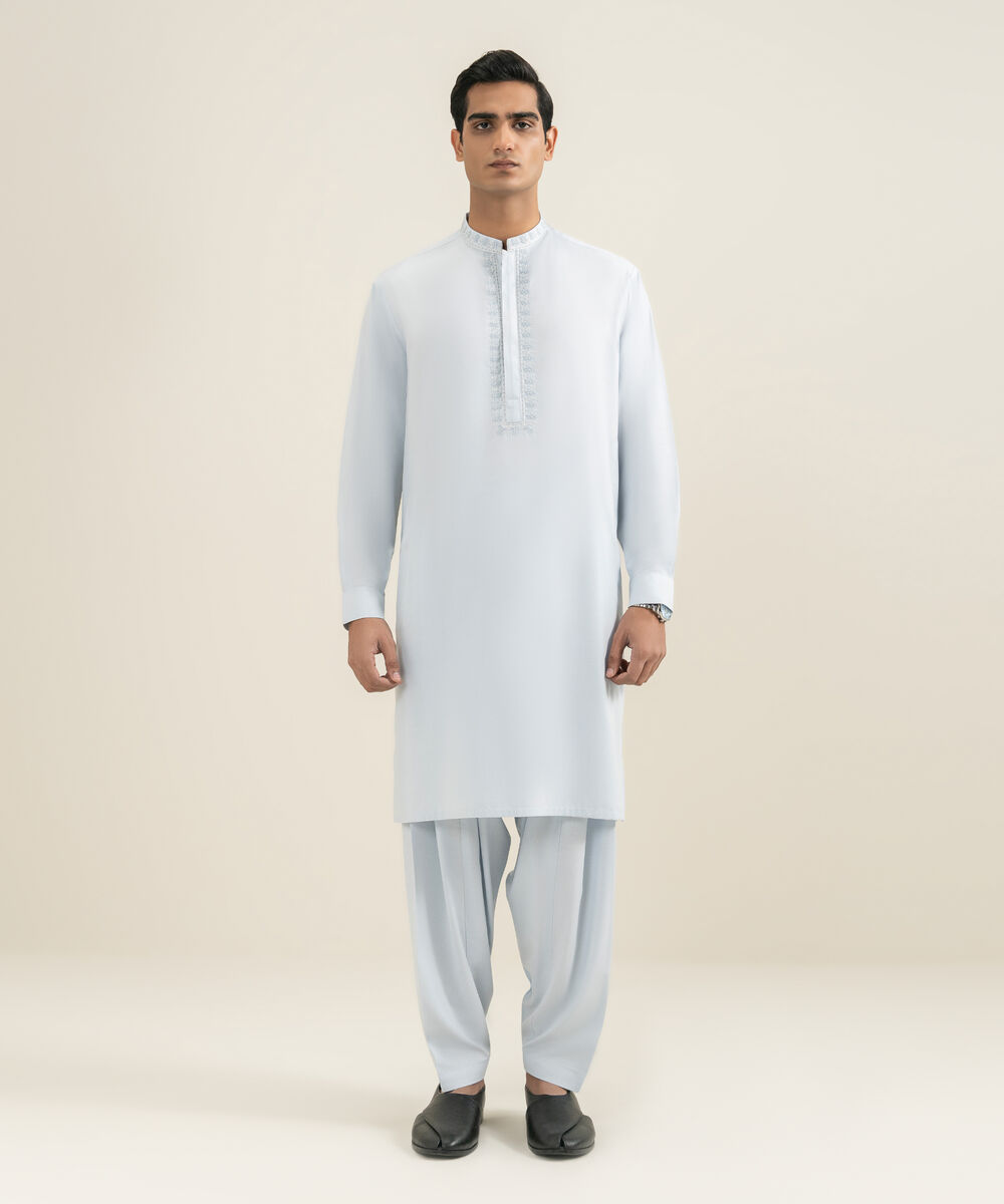 Men's sky blue Premium Wash & Wear Kameez Shalwar