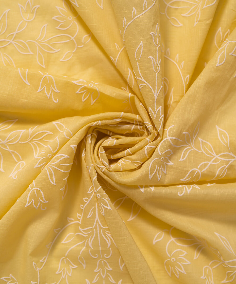 Textured Voile Printed Yellow Dupatta