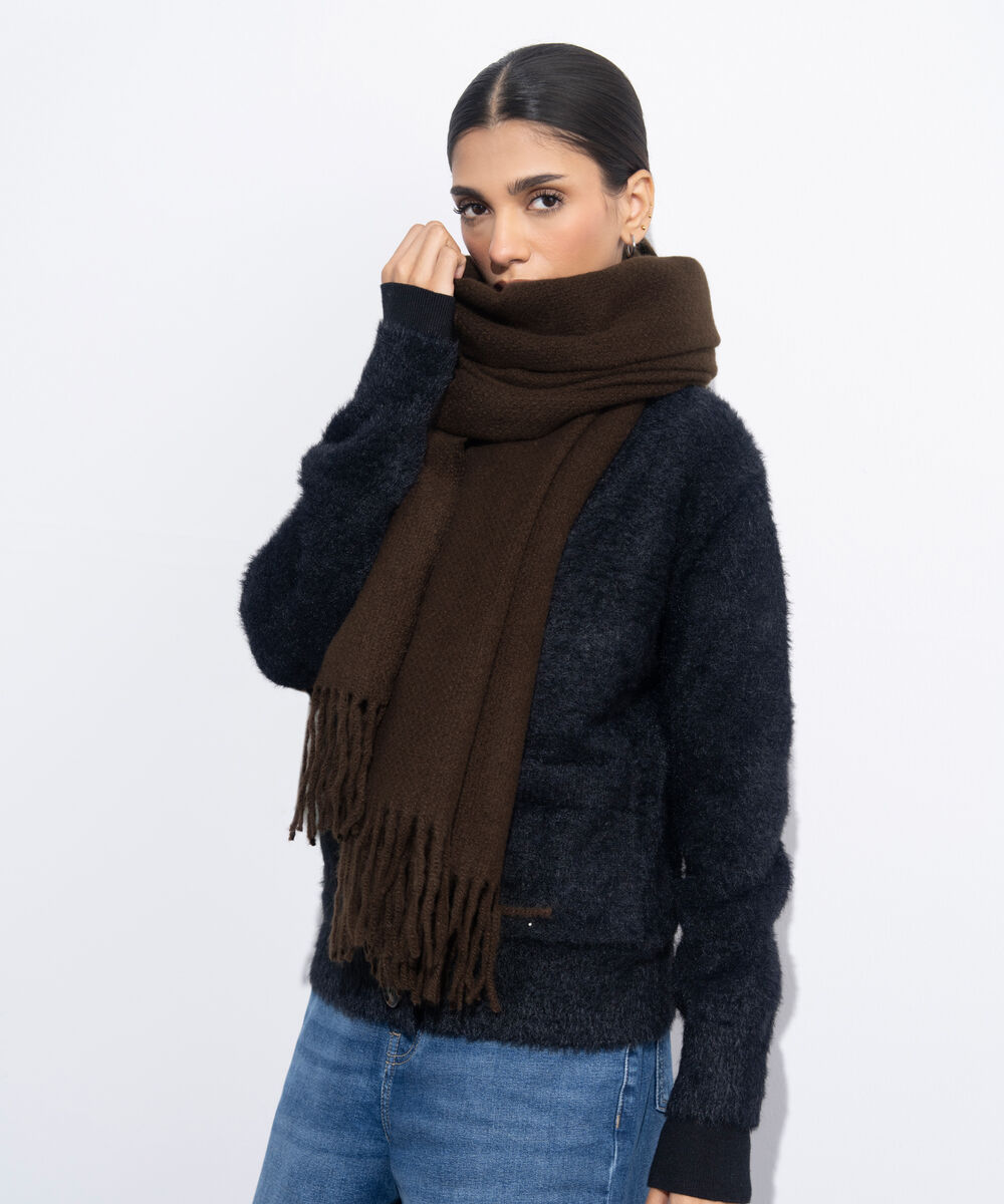 Women's Western Wear Brown Woollen Scarf