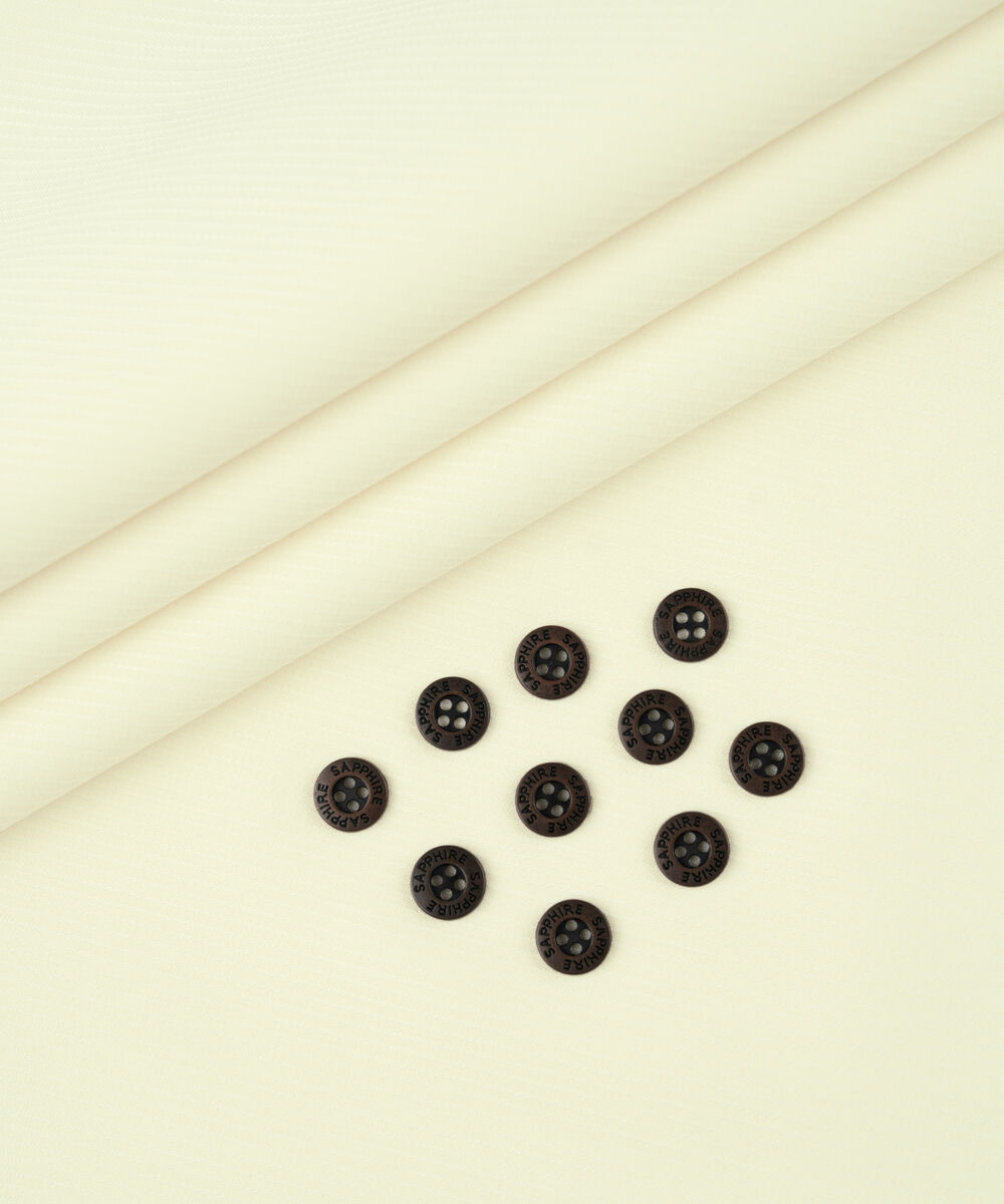 Men's Unstitched 2-Piece Premium Wash & Wear Dobby Cream Suit