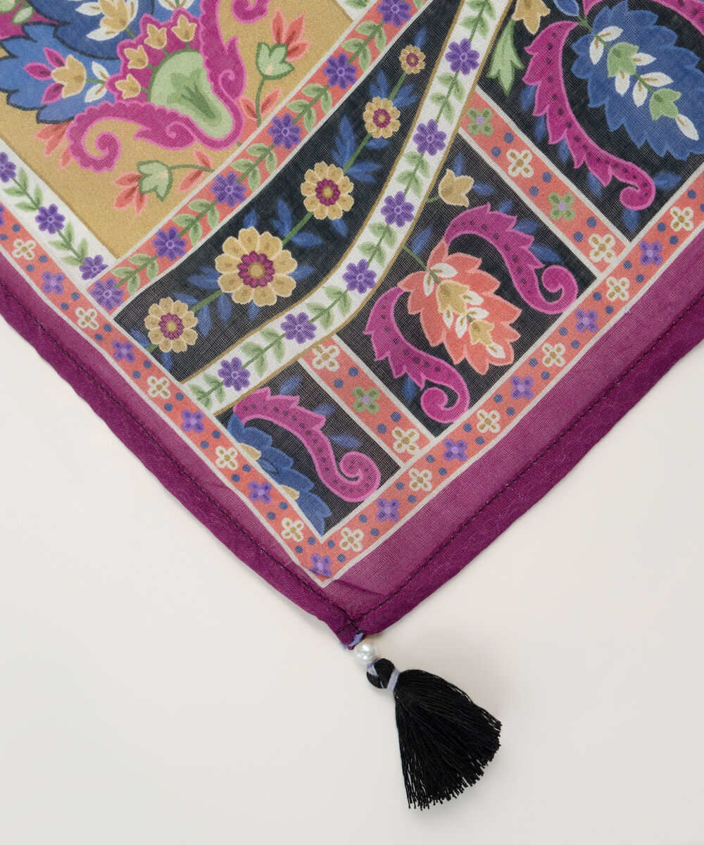 Lawn Printed Black Dupatta