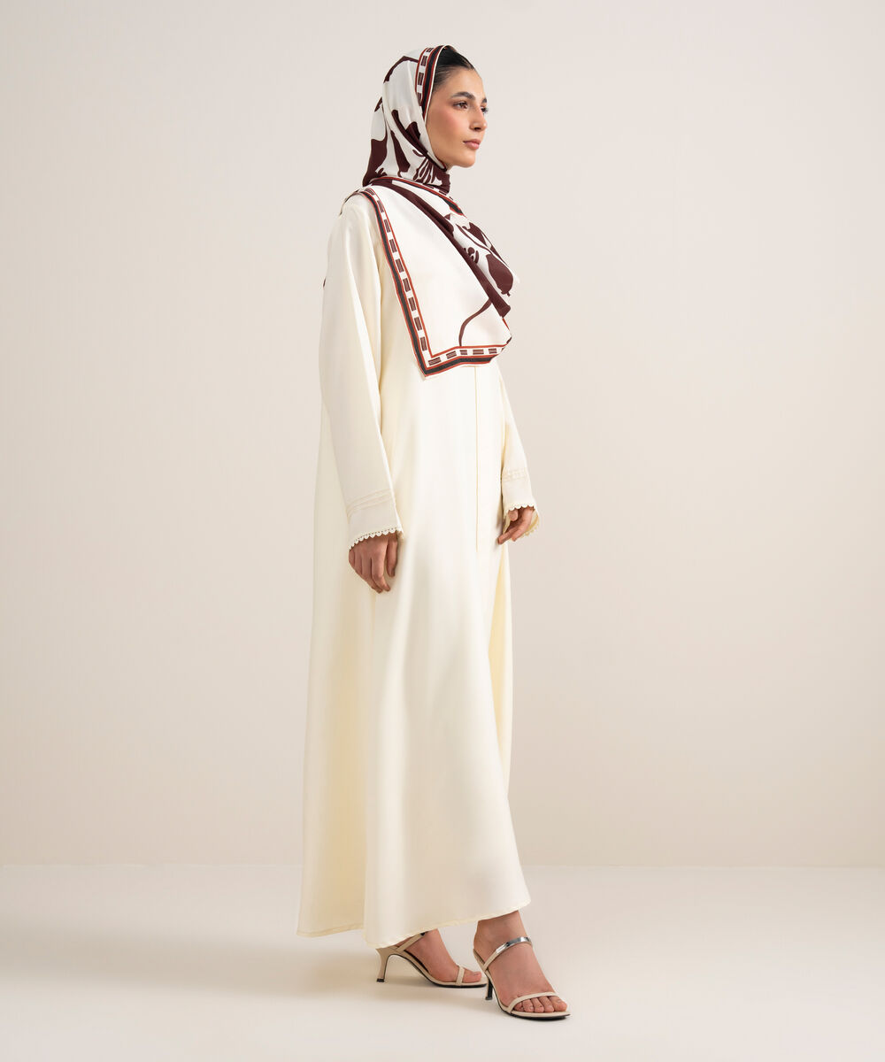 Women's Ivory Abaya Set
