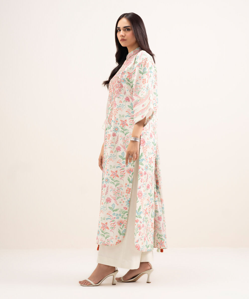 Women's Unstitched Lawn Embroidered Multi 3 Piece Suit