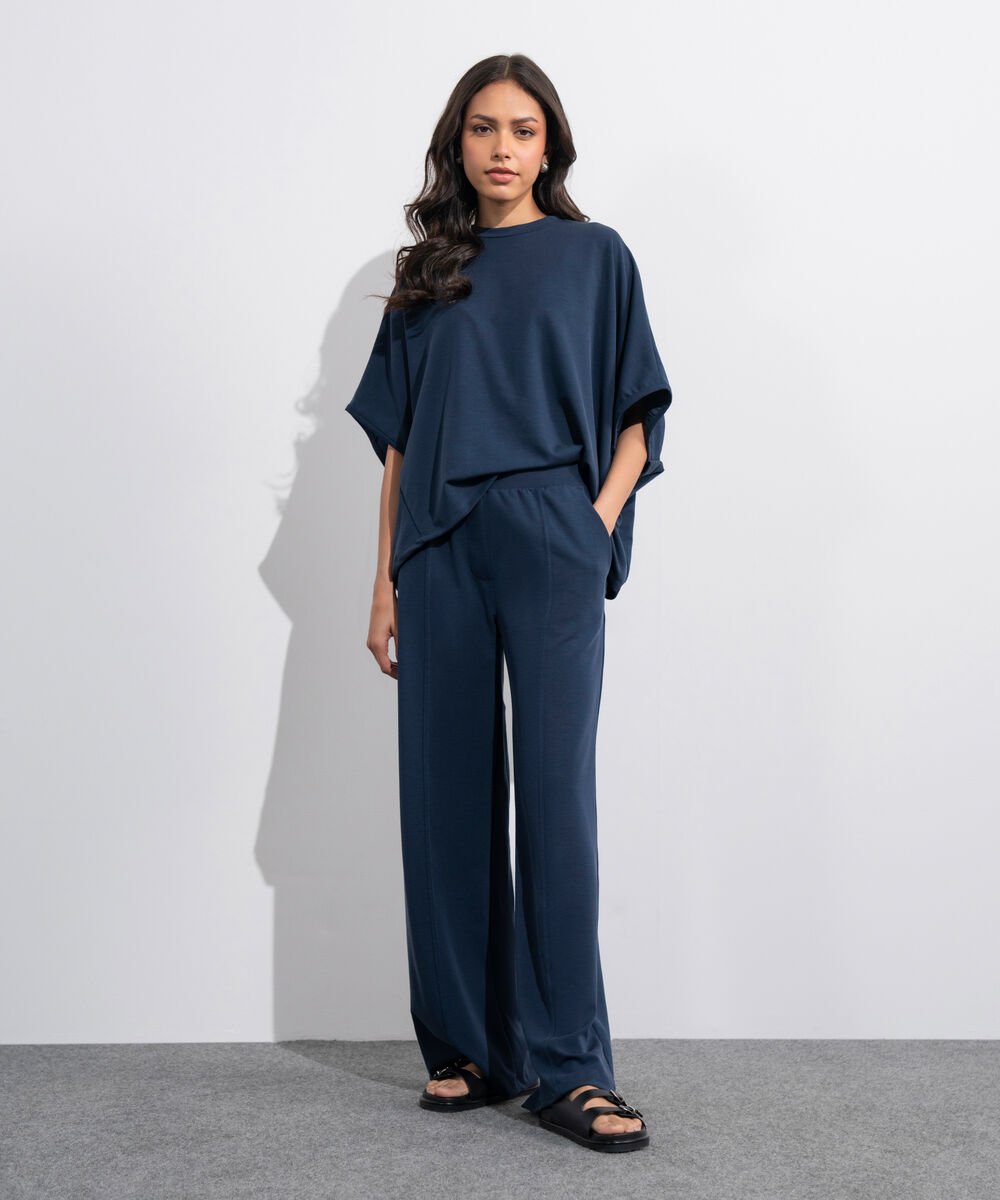 Women's Western Navy Blue Soft Lux Pull-On  Trousers