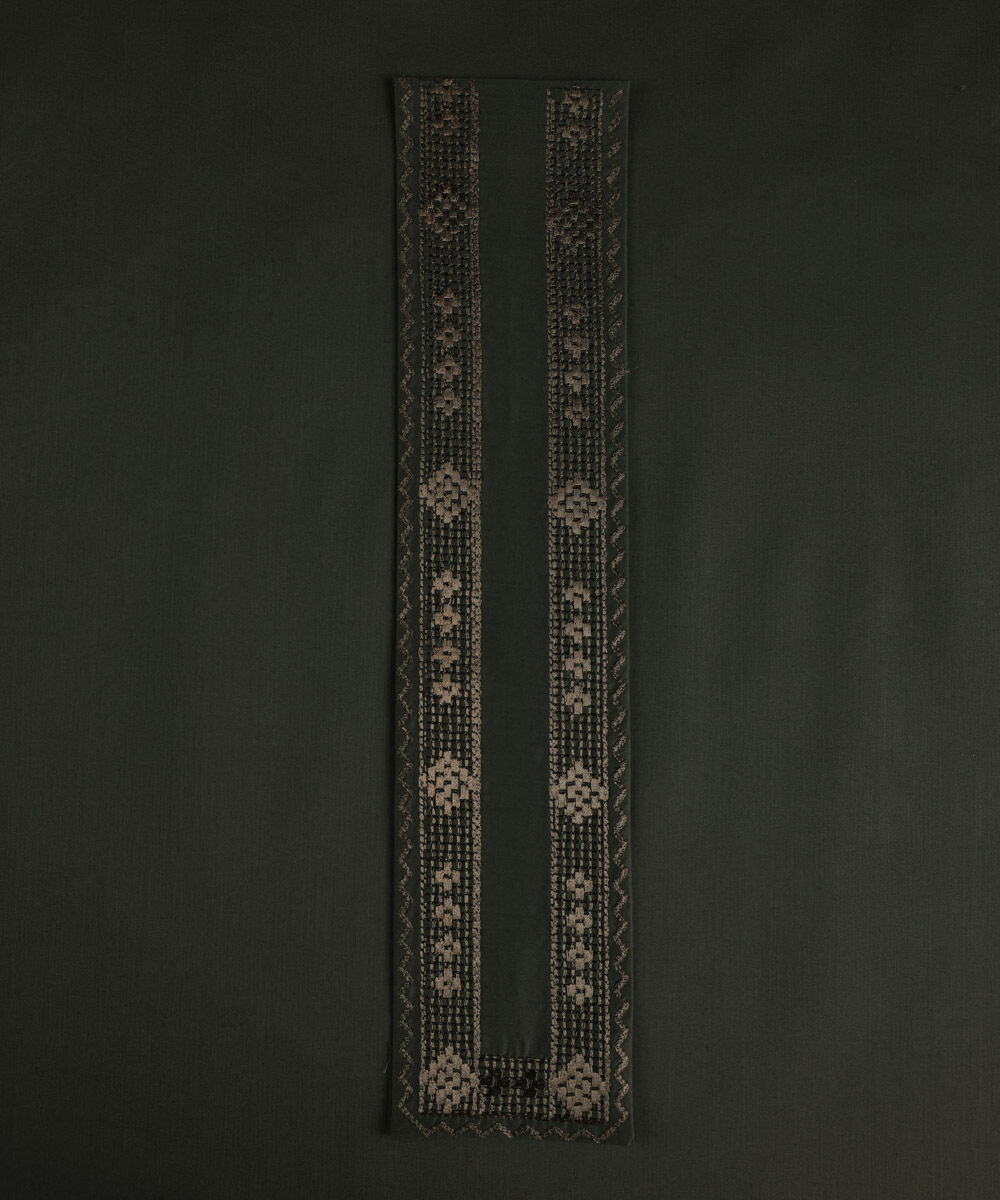 Men's Unstitched Luxury Cotton Green Full Suit Fabric