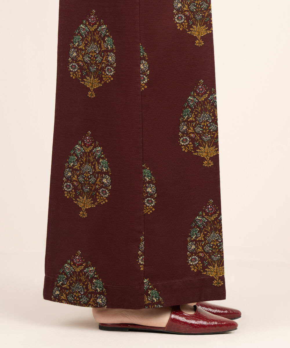 Women's RTW Cambric Red Printed Flared Pants