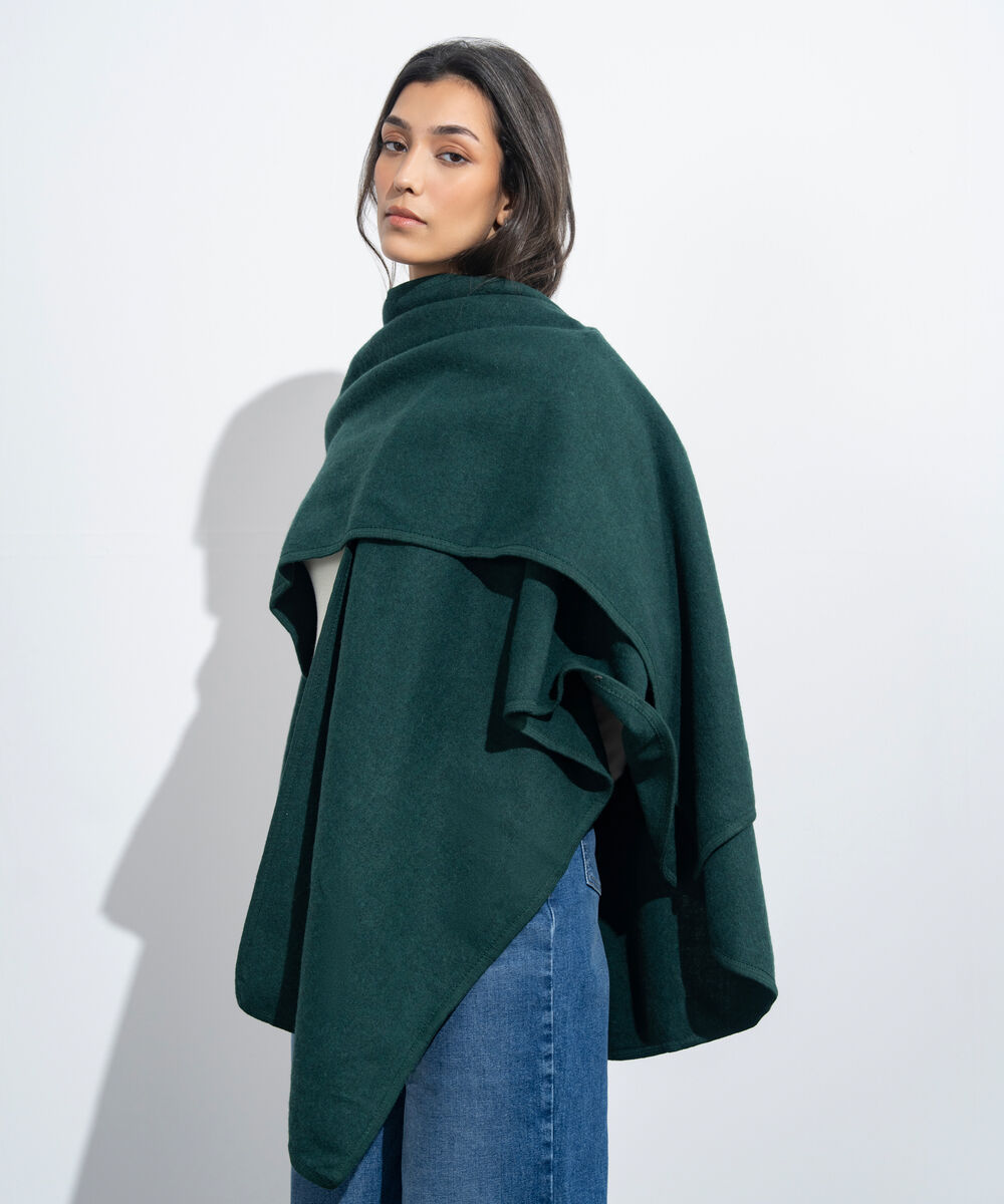 Women's Western Wear Green Cape Shawl
