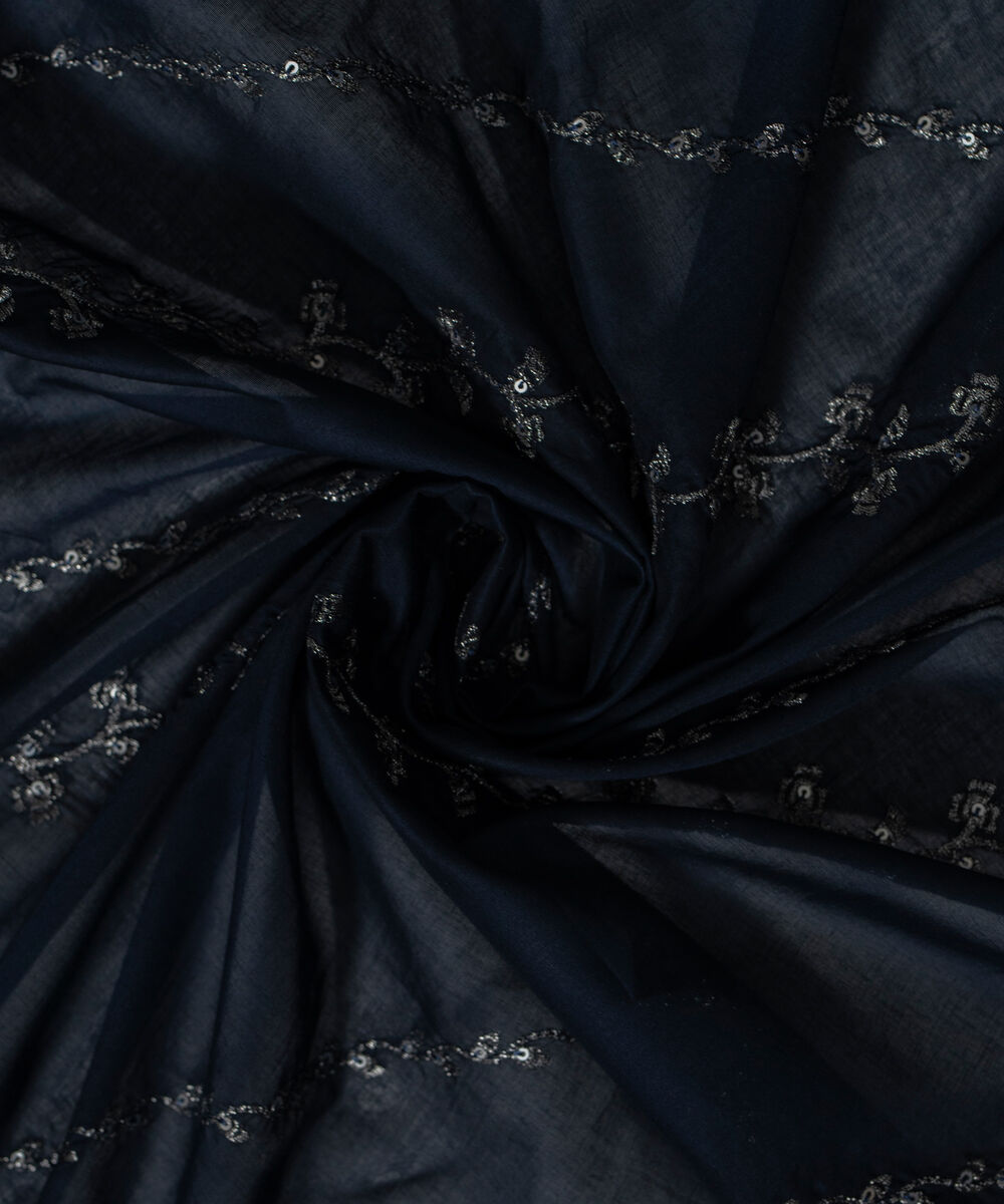 Women's RTW Fine Voil Solid Dark Blue Dupatta