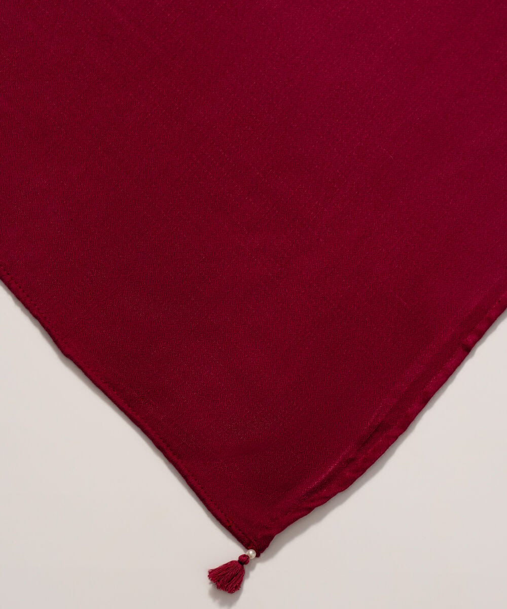 Women's RTW Poly Viscose Solid Plum Shawl