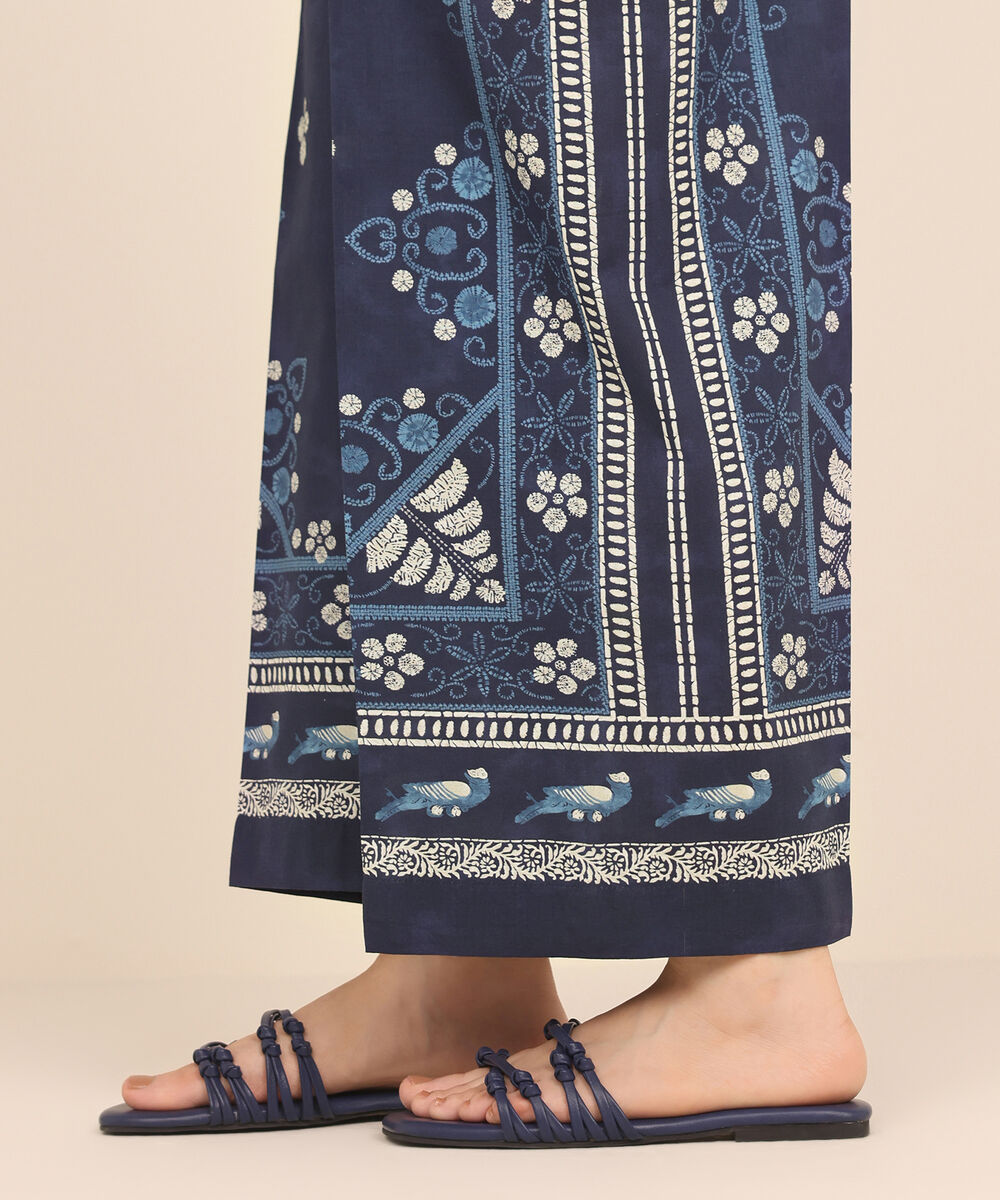 Women's RTW Cambric Blue Printed Culottes