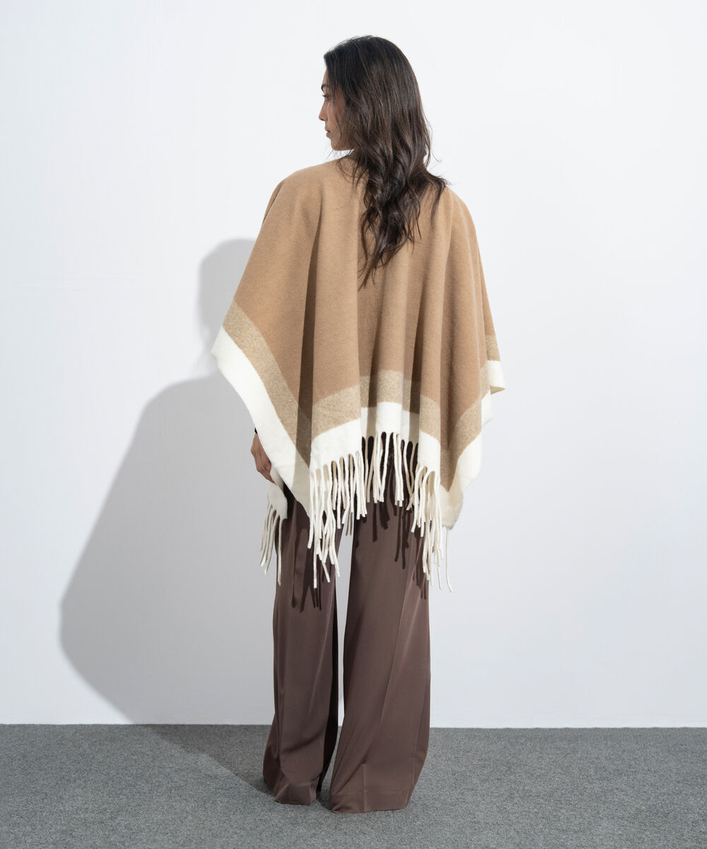 Women's Western Wear Beige & Off White Cape Shawl