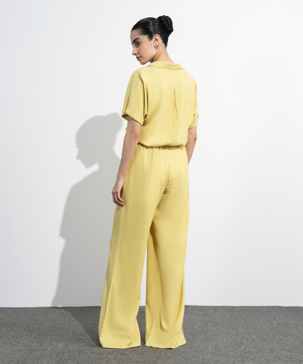 Women's Western Wear Lime Wide-Leg Seersucker Trousers