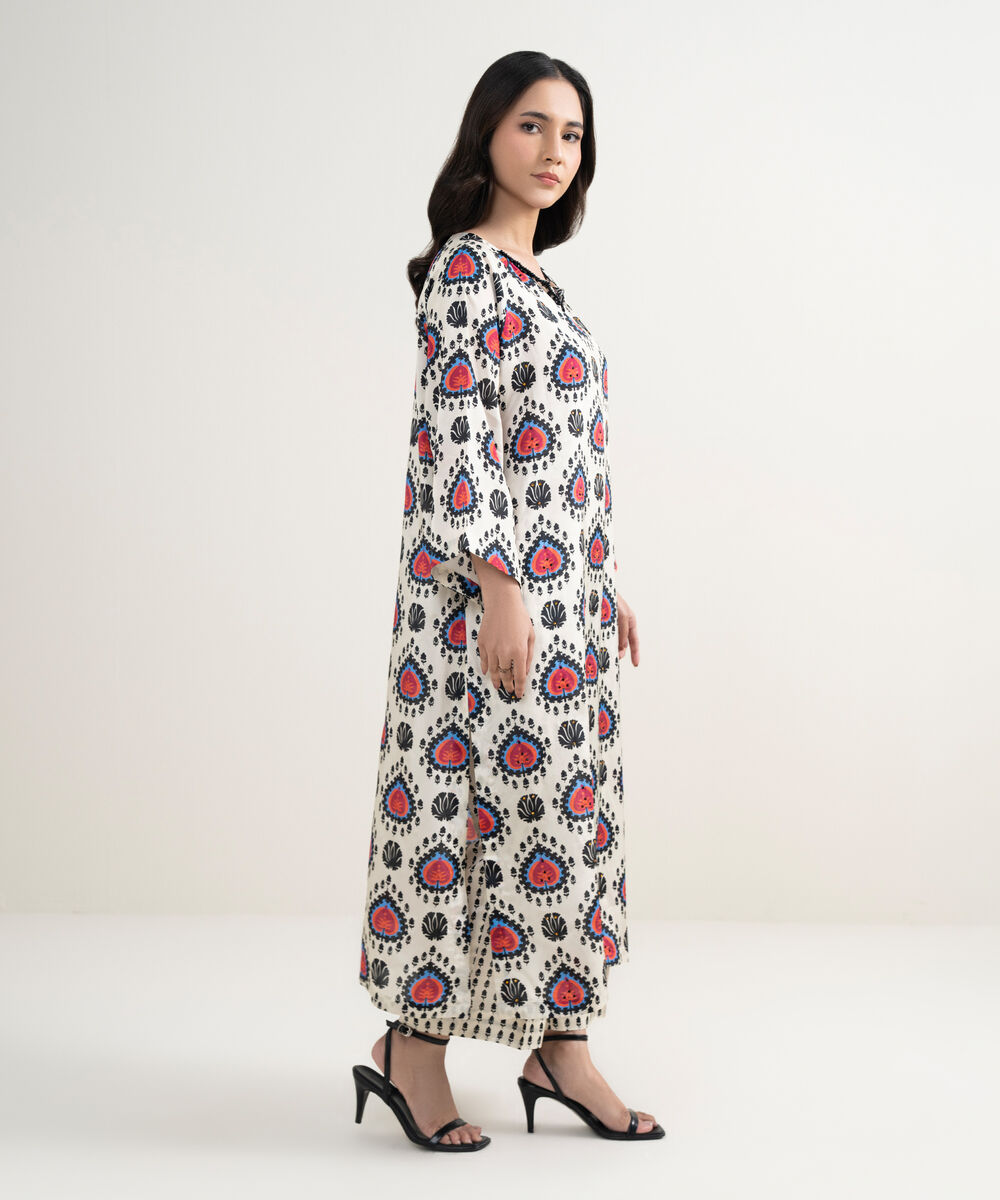 Women's RTW Habotia Grip Printed Off White 2 Piece Suit