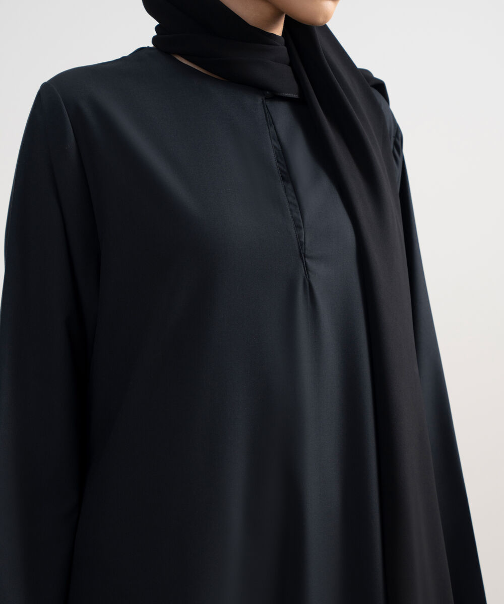Women's Black Regular Abbaya Set