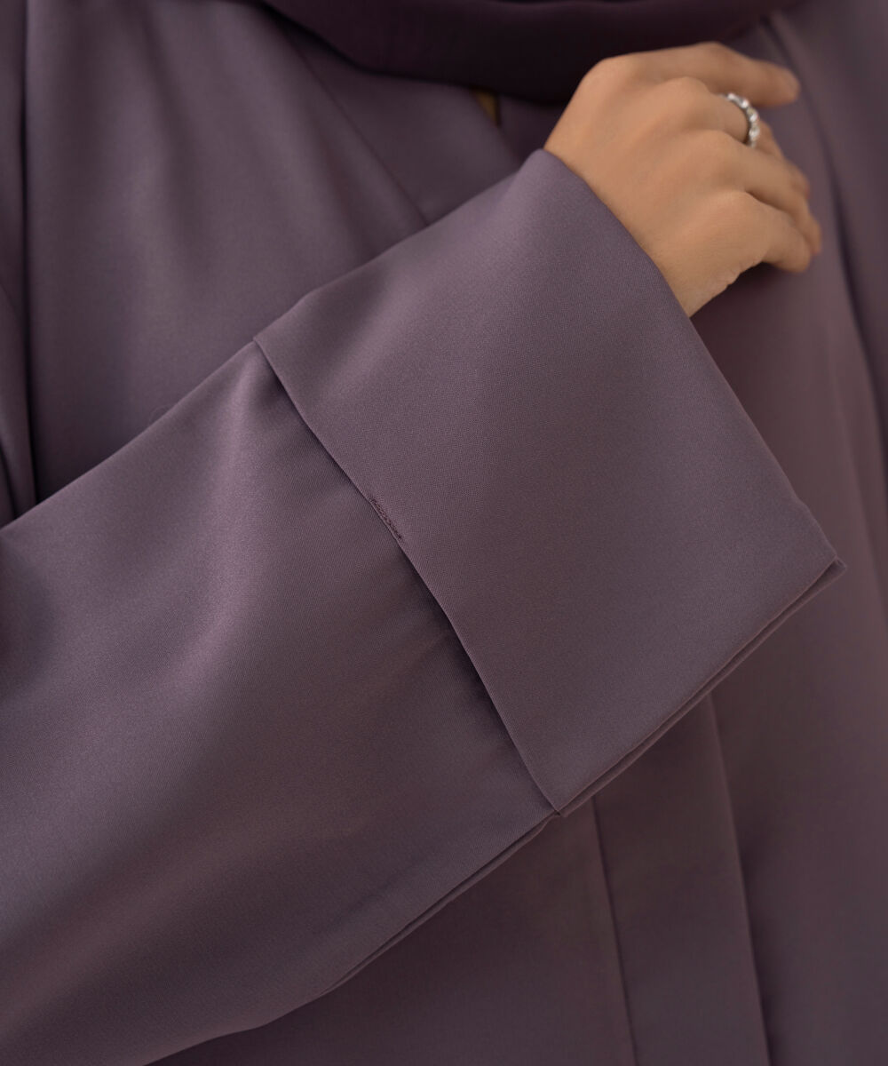 Women's Mauve Polyester Abaya