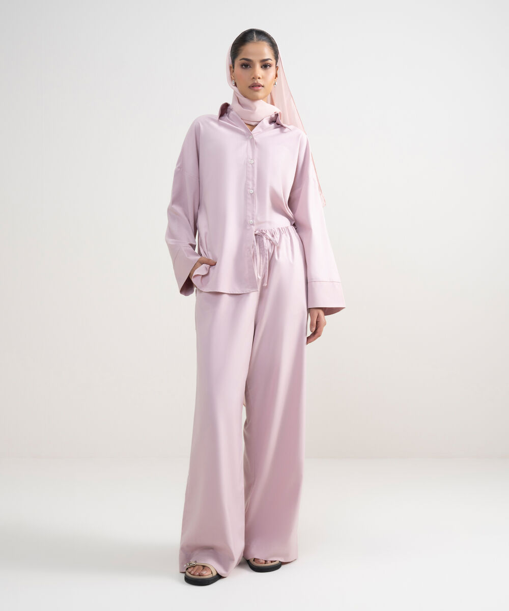 Women's Pink Wide-Leg Pants