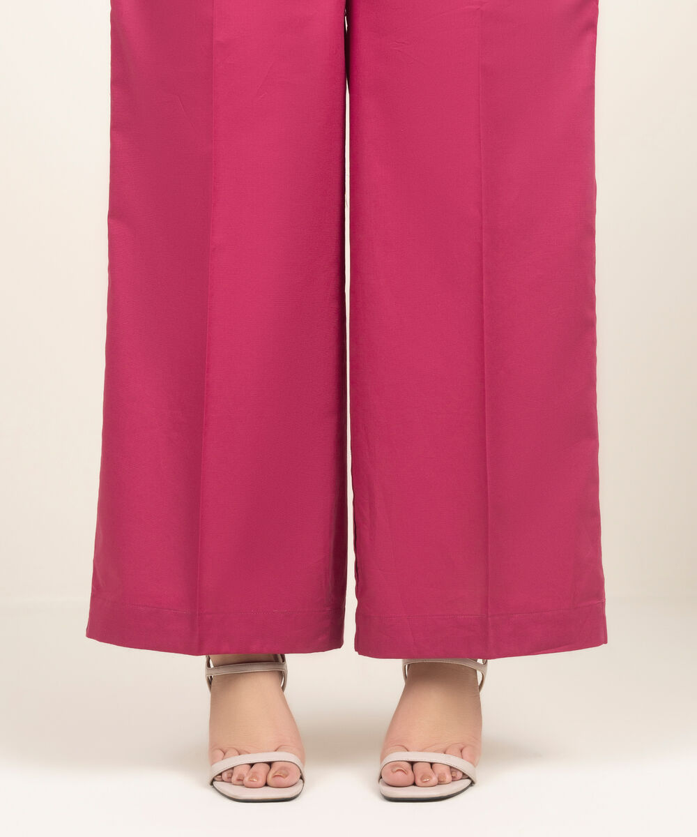 Women's RTW Cambric Solid Pink Culottes