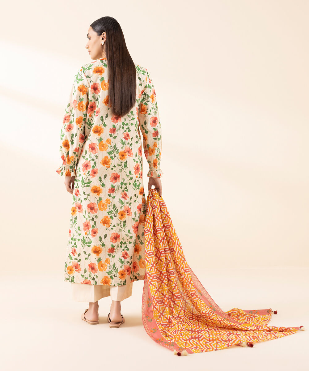 Women's Unstitched Lawn Printed Multi 3 Piece Suit