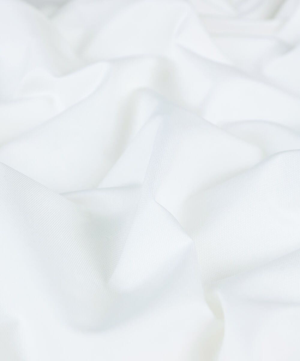 Men Unstitched Cotton Off White Full Suit Fabric