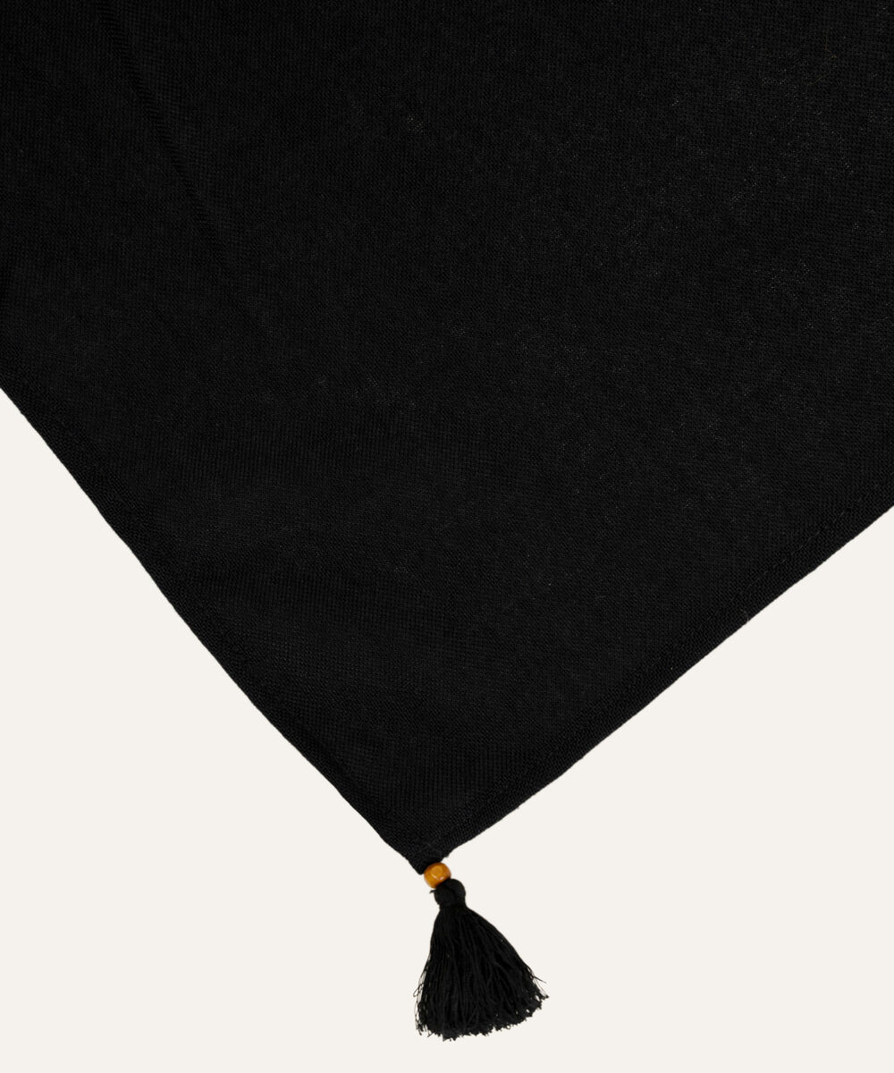 Solid Black Blended Shawl