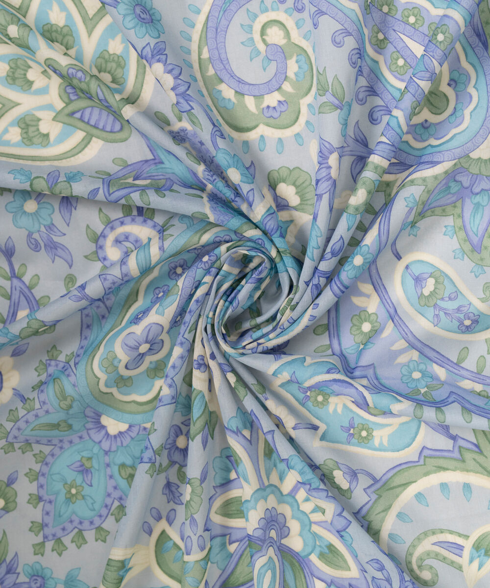 Lawn Printed Blue Dupatta