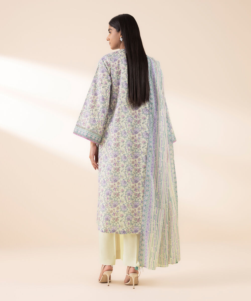 Women's Unstitched Lawn Printed Multi 3 Piece Suit