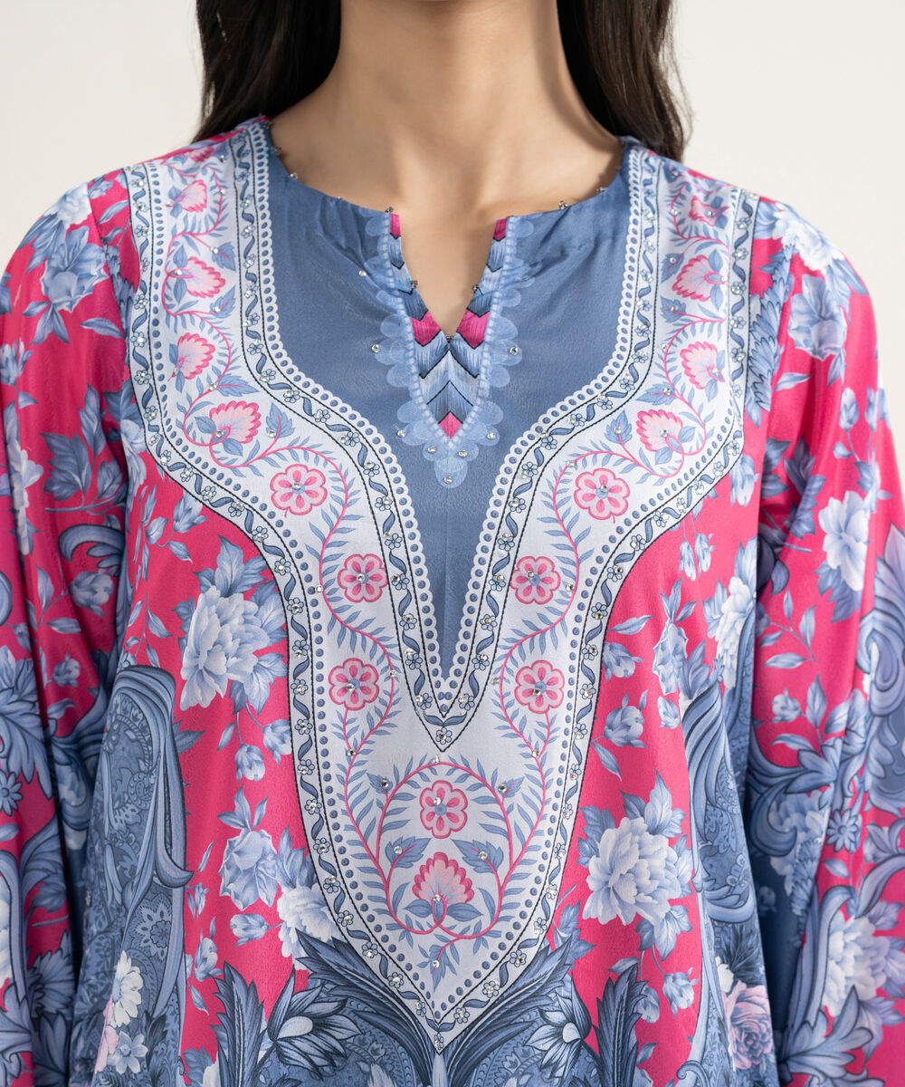 Women's RTW Blended Grip Silk Printed 3 Piece Suit