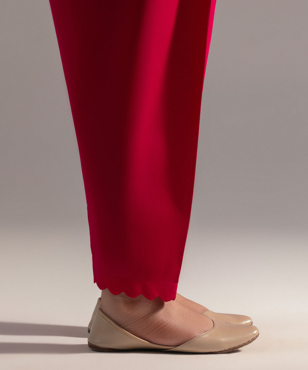 Women's RTW Cambric Solid Pink Skinny Shalwar