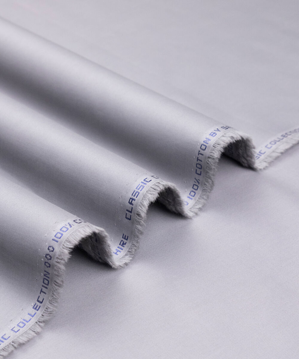 Men's Unstitched Two-Piece Medium Grey  Premium Cotton Dobby Suit